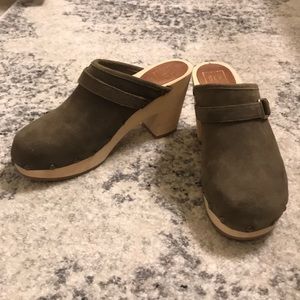 Olive green clogs